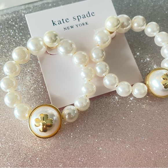 Kate Spade Gold and White Pearl Earrings NWT - Picture 2 of 7